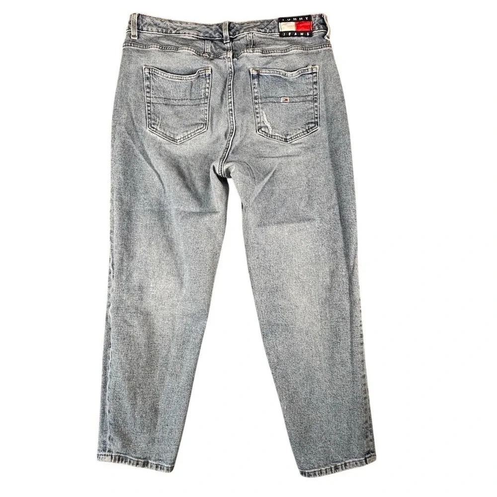 Vintage Tommy Jeans‎ Womens Straight Leg Jeans Size 12 Light Wash Distressed Mid